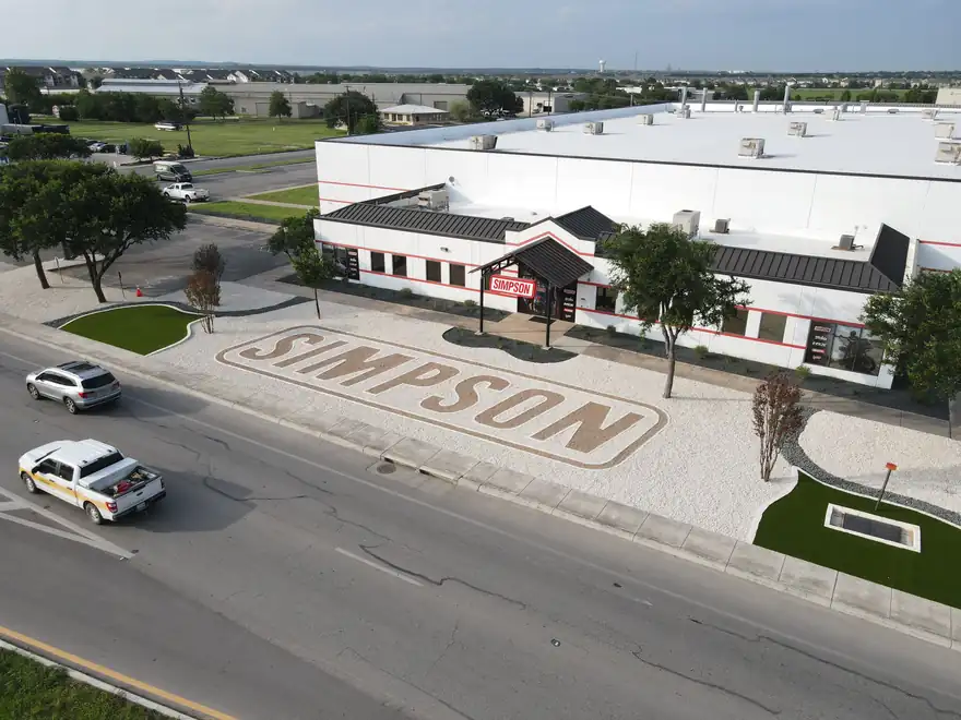 Aerial view of the Simpson Racing commercial grounds
